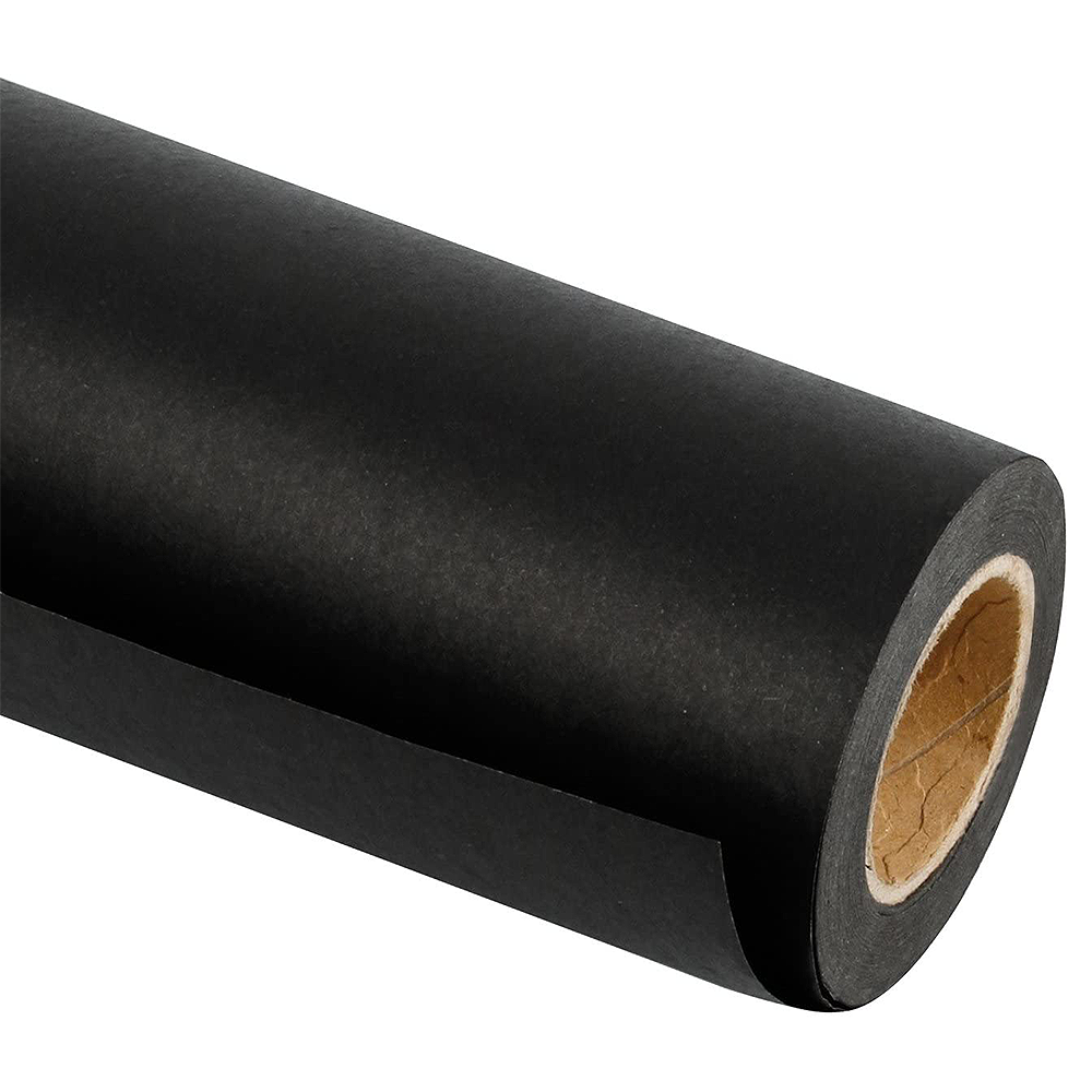 WRAPLA Black Kraft Paper Roll - 45CM x 30M - Natural Recyclable Paper Crafts, Art, Small Wrapping, Packing, Postal, Shipping, Dunnage & Parcel