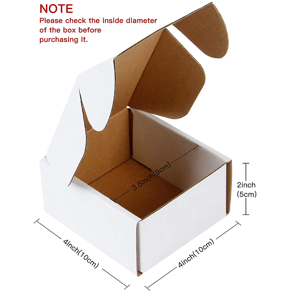 WRAPLA Recyclable Corrugated Box Mailers - Cardboard Box Shipping Small - 10 X 10 X 5 CM - 50 Pack - Oyster White