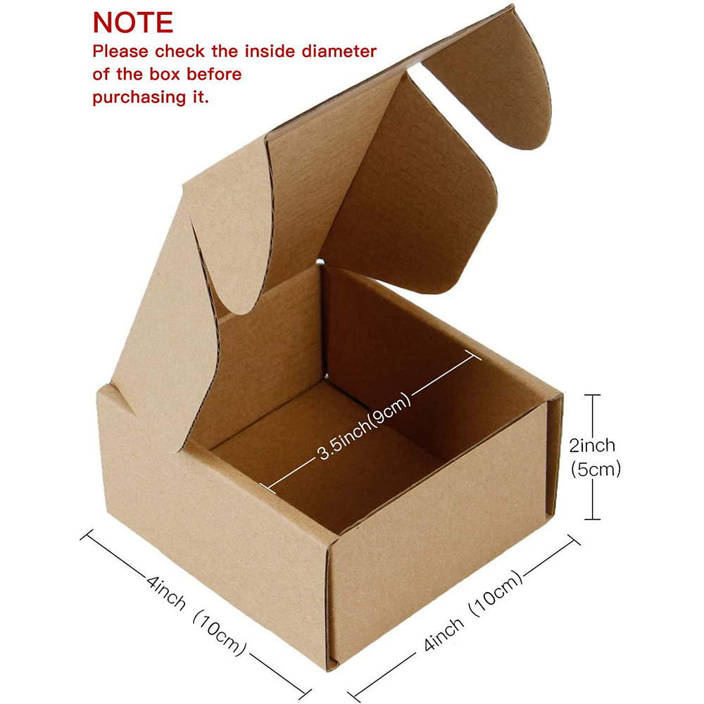 WRAPLA Recyclable Corrugated Box Mailers - Cardboard Box Perfect for Shipping Small -10 X 10 X 5 CM - 50 Pack - Kraft