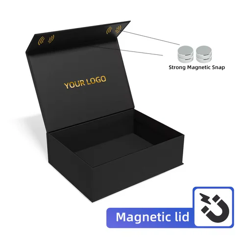 Deluxe Folding Magnetic Gift Box with Customizable Logo - Large Cardboard Package with Magnetic Closure