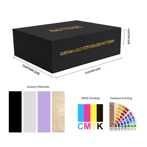 Deluxe Folding Magnetic Gift Box with Customizable Logo - Large Cardboard Package with Magnetic Closure