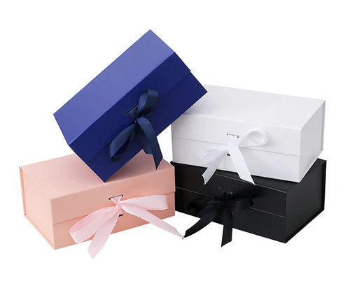 Deluxe Folding Magnetic Gift Box with Customizable Logo - Large Cardboard Package with Magnetic Closure