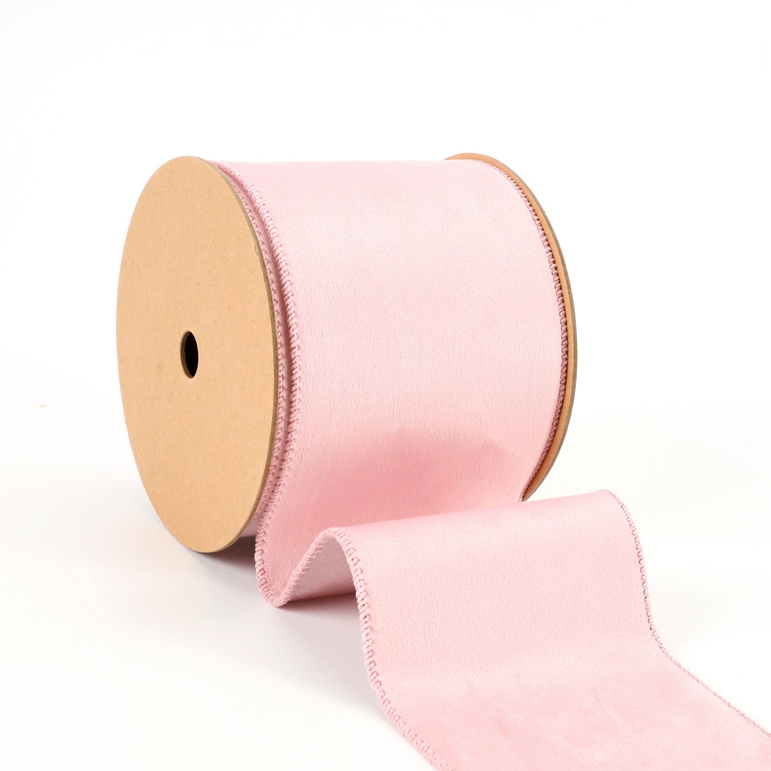 4" REVERSIBLE CLASSIC VELVET/SHIMMER WIRED RIBBON | QUARTZ PINK 10 YARD 10X915cm