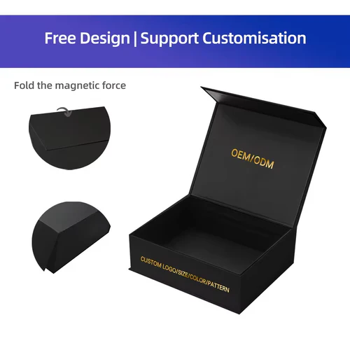 Deluxe Folding Magnetic Gift Box with Customizable Logo - Large Cardboard Package with Magnetic Closure