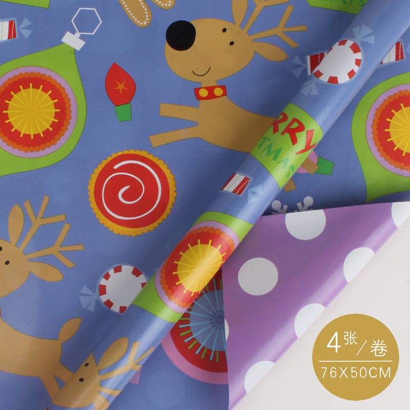 WRAPLA Wrapping Paper Roll - 20 Sheets Block Toy Christmas Gift Wrap Paper Flat Sheet for Wedding, Birthdays, Valentines, Party - 5 Rolls 4 Sheets/Roll - 76 cm X 50cm Per Sheet