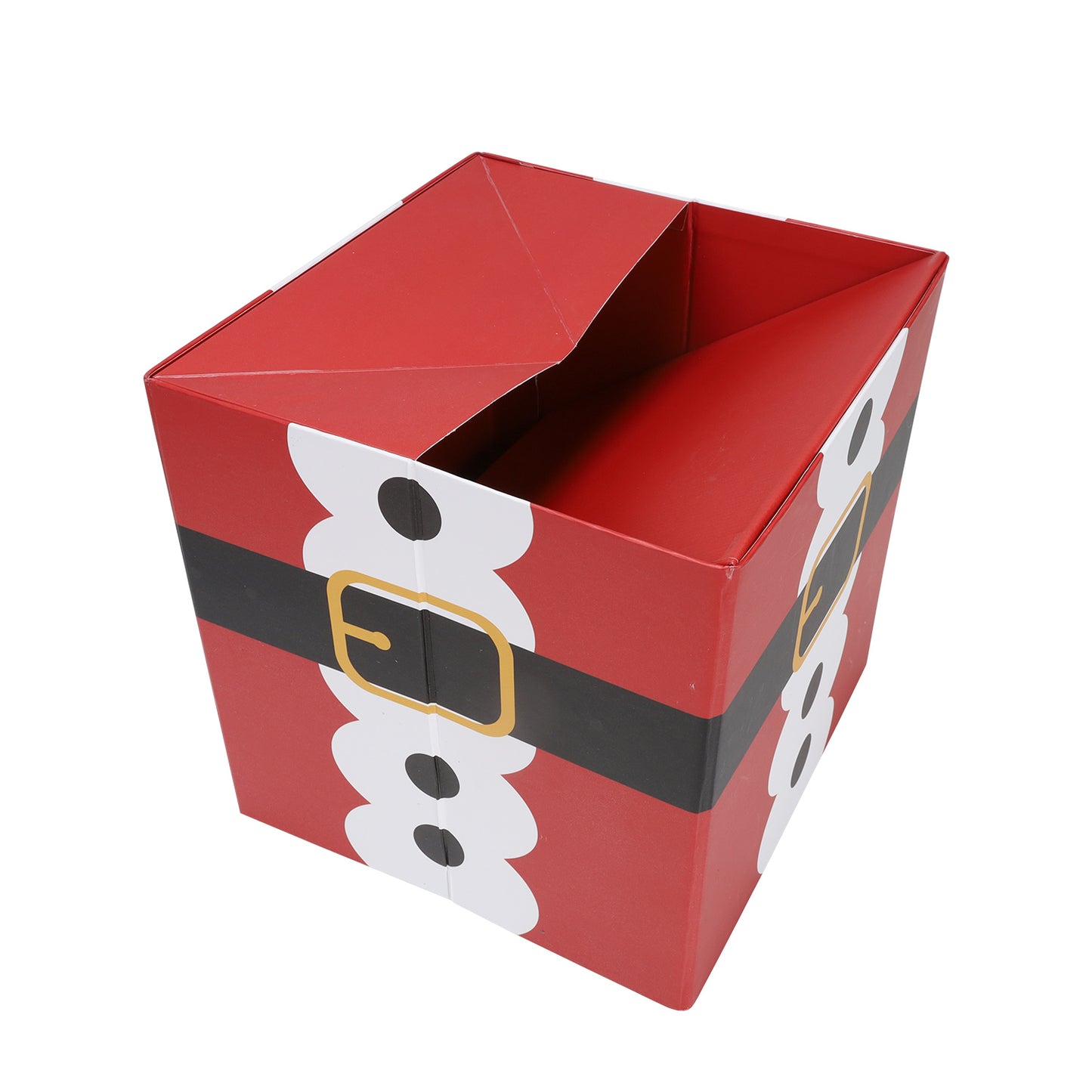WRAPLA 23X23X23CM Christmas Gift Box with Lid Santa for Party, Wedding, Gift Wrap, Bridesmaid Proposal, Storage