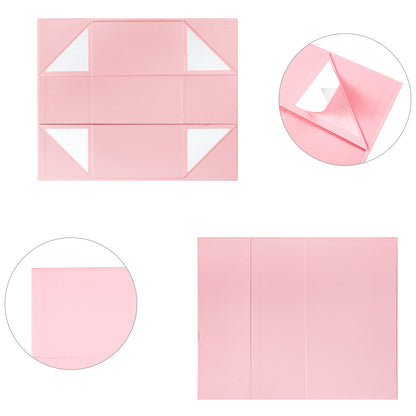 WRAPLA 35X23X10CM PINK Gift Box- Collapsible Gift Box with Magnetic Closure and Tissue Paper, Perfect for Birthday, Party, Holiday, Wedding, Graduation