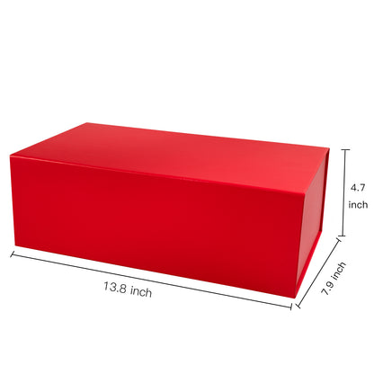 WRAPLA 35X23X10CM Red Gift Box- Collapsible Gift Box with Magnetic Closure and Tissue Paper, Perfect for Birthday, Party, Holiday, Wedding, Graduation
