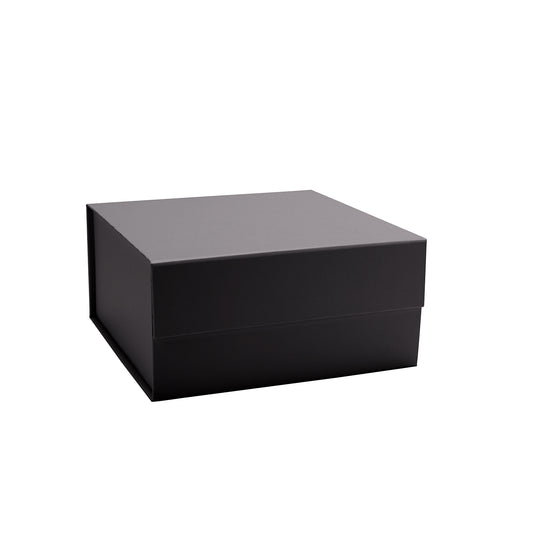 WRAPLA 20X20X10CM Black Gift Box- Collapsible Gift Box with Magnetic Closure and Tissue Paper, Perfect for Birthday, Party, Holiday, Wedding, Graduation