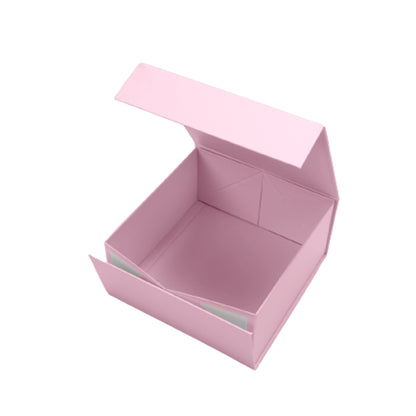 WRAPLA 20X20X10CM Pink Gift Box- Collapsible Gift Box with Magnetic Closure and Tissue Paper, Perfect for Birthday, Party, Holiday, Wedding, Graduation