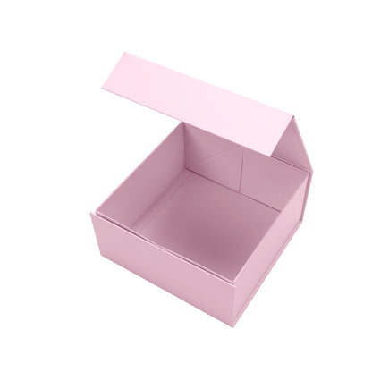 WRAPLA 20X20X10CM Pink Gift Box- Collapsible Gift Box with Magnetic Closure and Tissue Paper, Perfect for Birthday, Party, Holiday, Wedding, Graduation