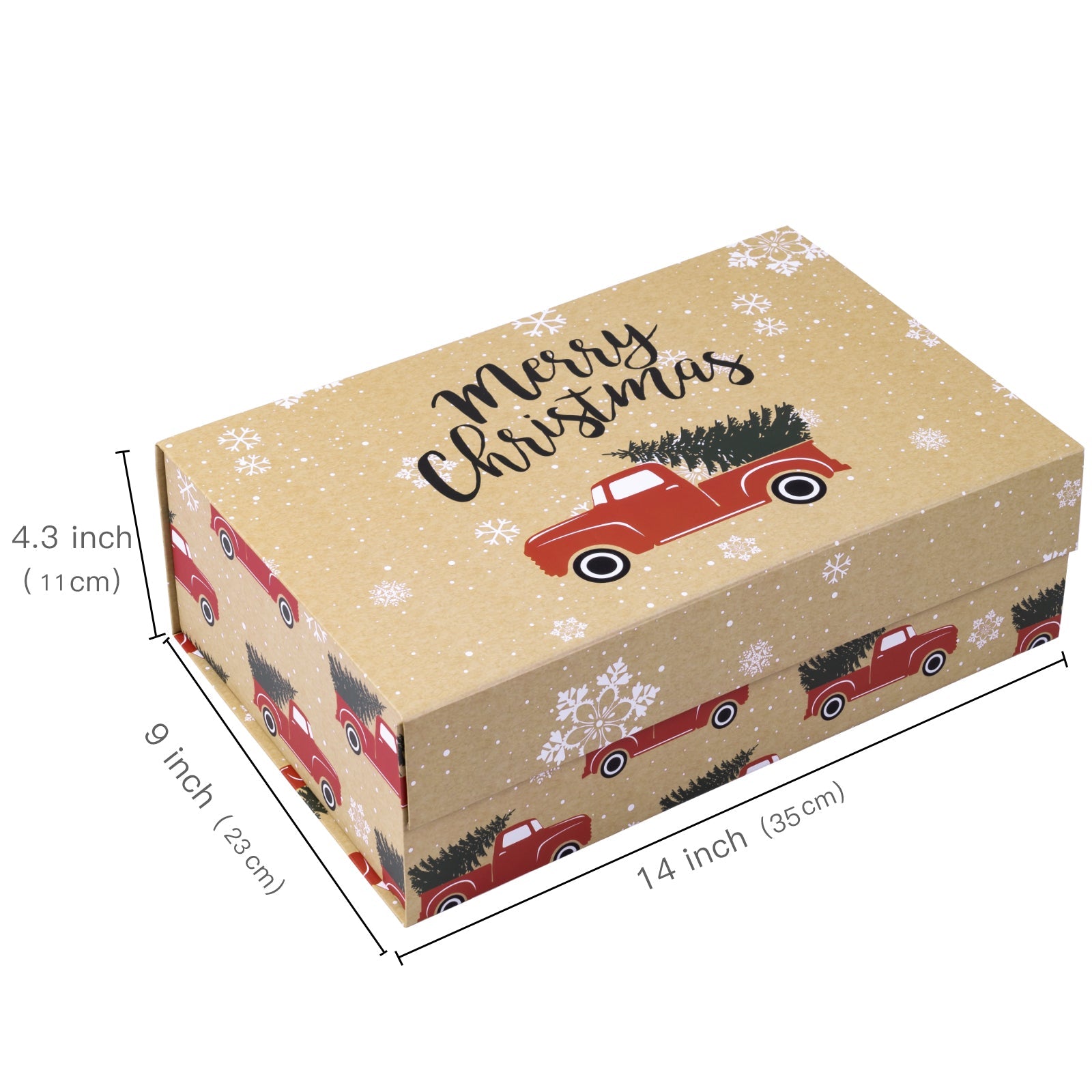 35x23x10cm Collapsible Gift Box Magnetic Closure Tree Farm Car Wedding Party Christmas Wrapping