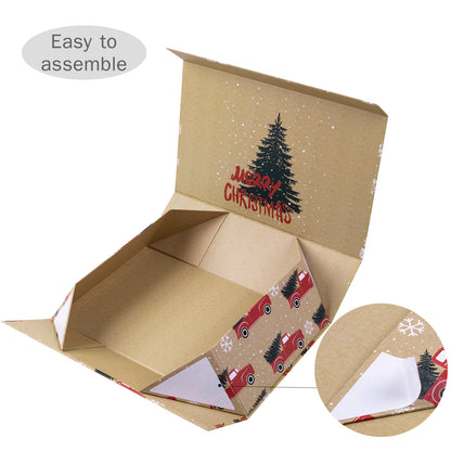 35x23x10cm Collapsible Gift Box Magnetic Closure Tree Farm Car Wedding Party Christmas Wrapping