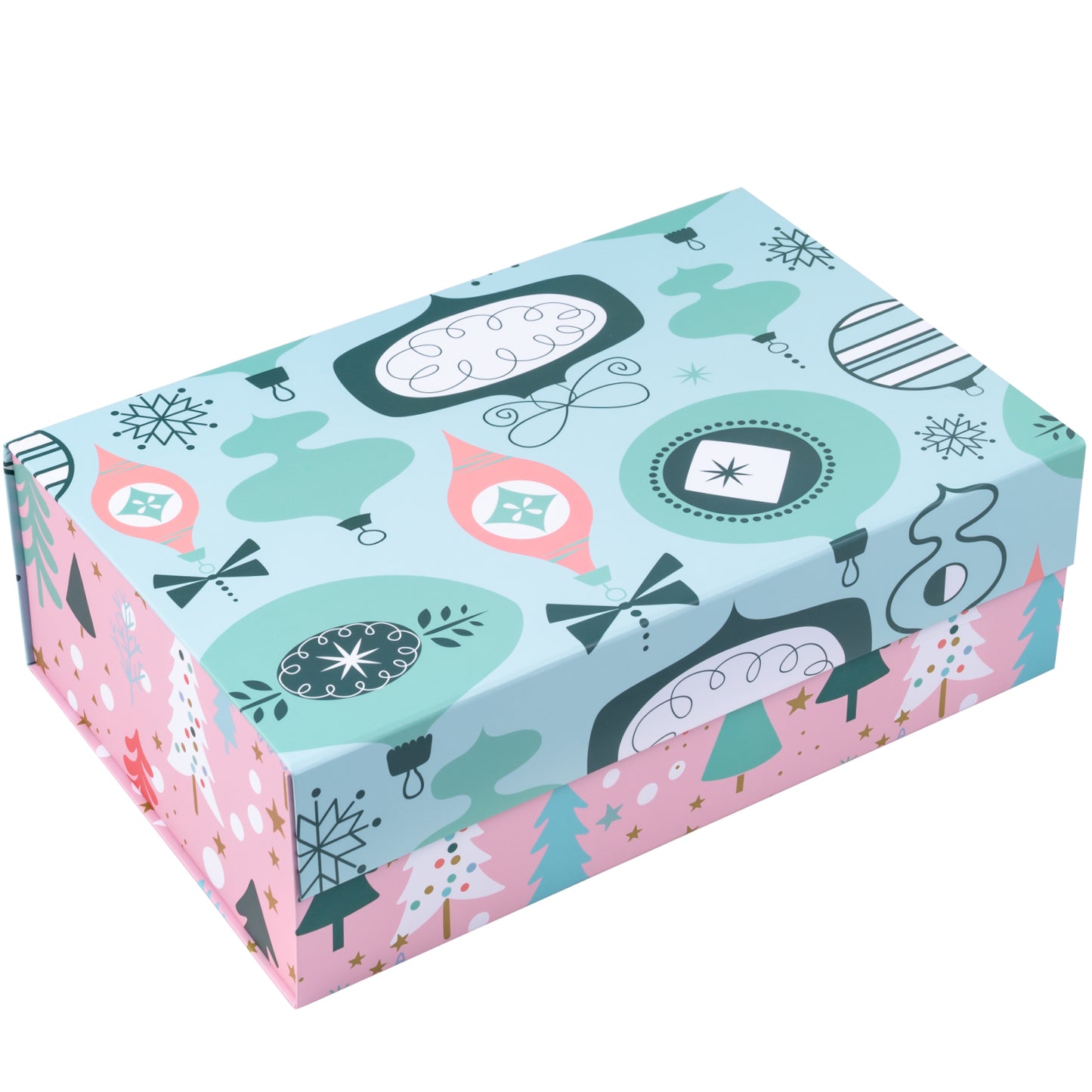 35x23x10cm Collapsible Gift Box Magnetic Closure Pink & Blue Wedding Party Christmas Wrapping