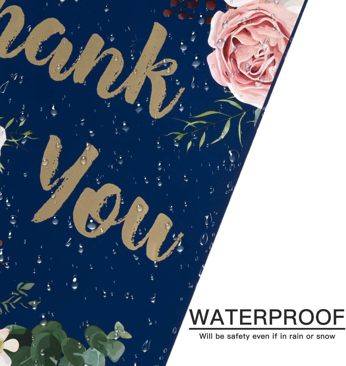 WRAPLA 25 x 33cm (10 x 13 inches) Poly Mailers Shipping Bags Thank You Notes Flowers Surrounded Navy Blue Poly Mailers 2.3 Mil Heavy Duty Self Seal Mailing Envelopes - 100 Pack