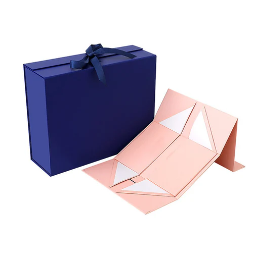 Deluxe Folding Magnetic Gift Box with Customizable Logo - Large Cardboard Package with Magnetic Closure