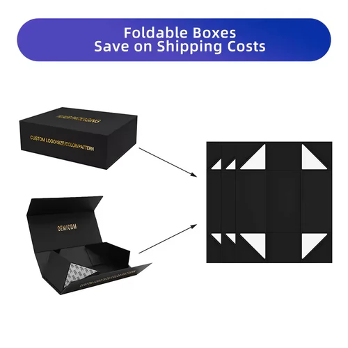 Deluxe Folding Magnetic Gift Box with Customizable Logo - Large Cardboard Package with Magnetic Closure