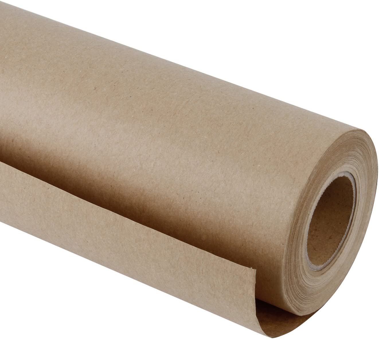 WRAPLA Brown Kraft Paper Roll - 92 CM x 30M - Natural Recyclable Paper Crafts, Art, Small Wrapping, Packing, Postal, Shipping, Dunnage & Parcel