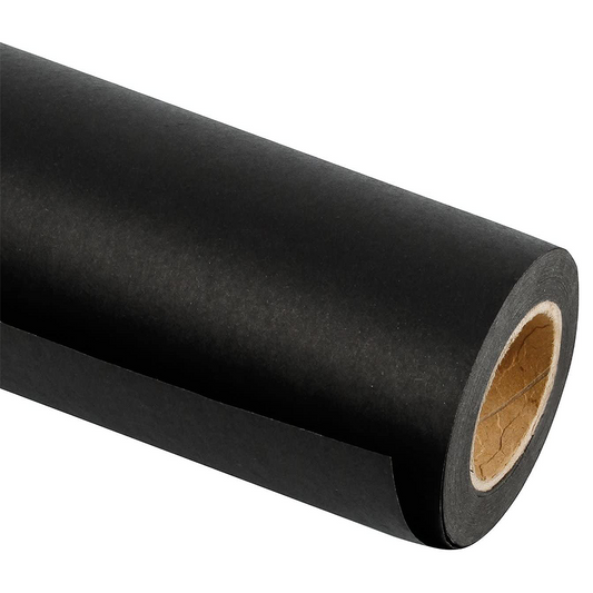 WRAPLA Black Kraft Paper Roll - 60CM x 30M - Natural Recyclable Paper Crafts, Art, Small Wrapping, Packing, Postal, Shipping, Dunnage & Parcel