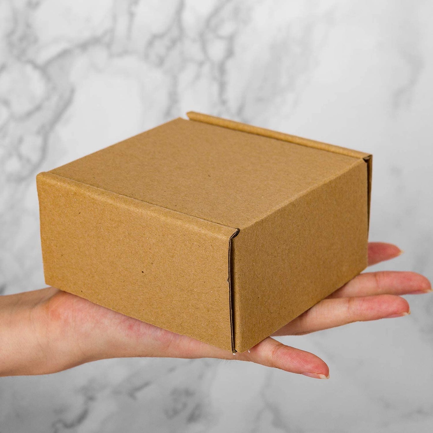 WRAPLA Recyclable Corrugated Box Mailers - Cardboard Box Perfect for Shipping Small -10 X 10 X 5 CM - 50 Pack - Kraft