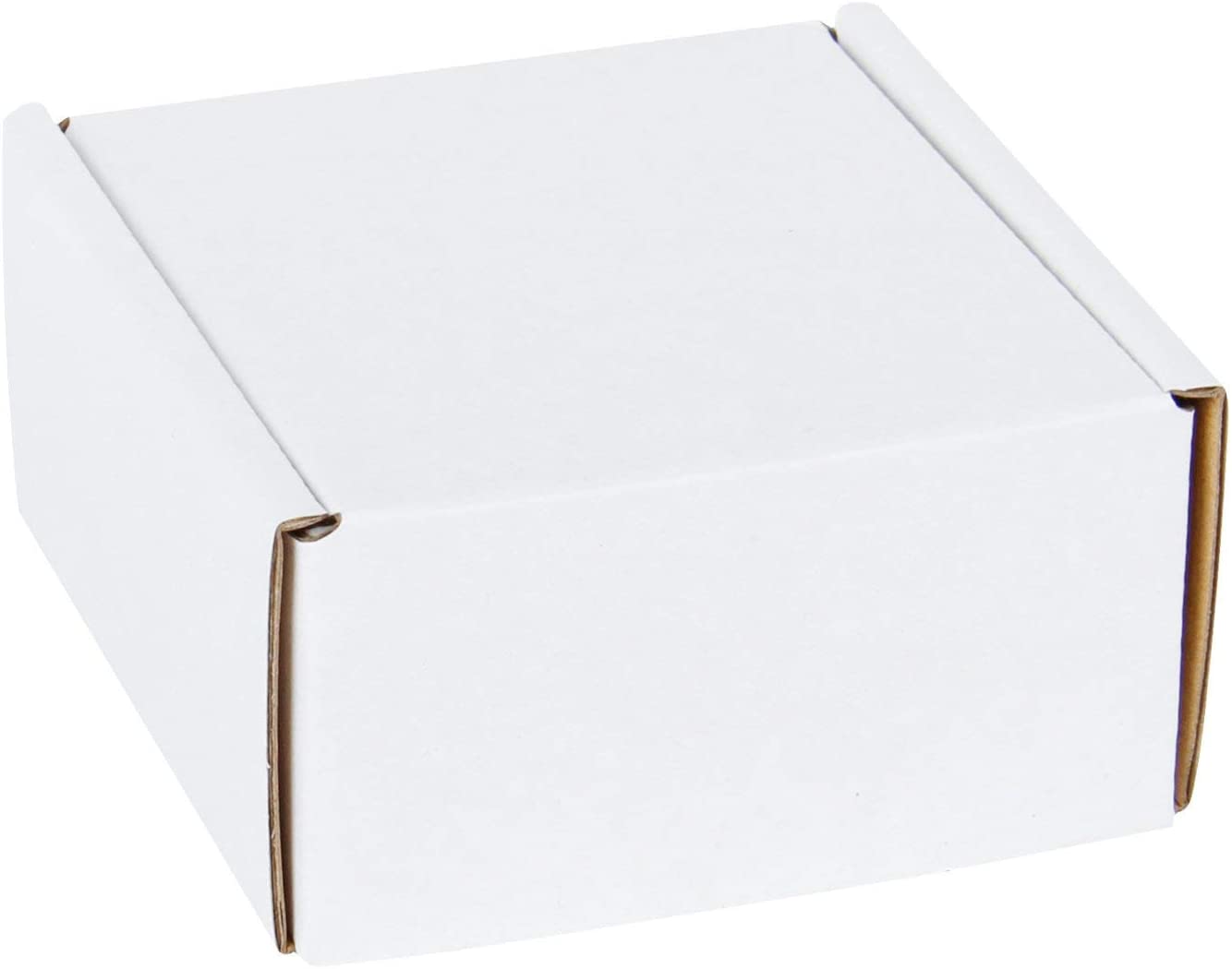 WRAPLA Recyclable Corrugated Box Mailers - Cardboard Box Shipping Small - 10 X 10 X 5 CM - 50 Pack - Oyster White